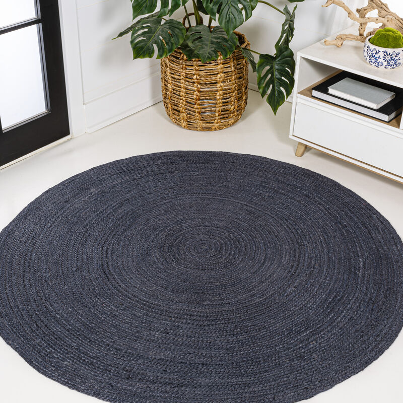 Zara Braided Coastal Cottage Round Jute Round Area Rug