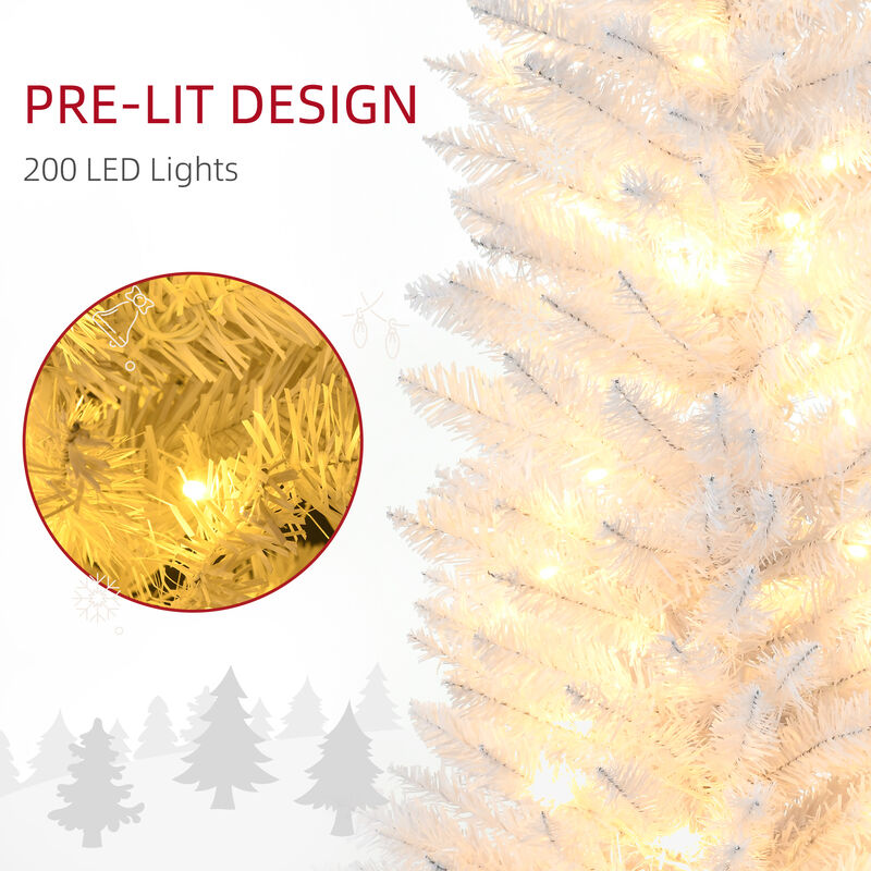 BreeBe 6ft Slim Artificial Christmas Tree with LED Lights image number 4