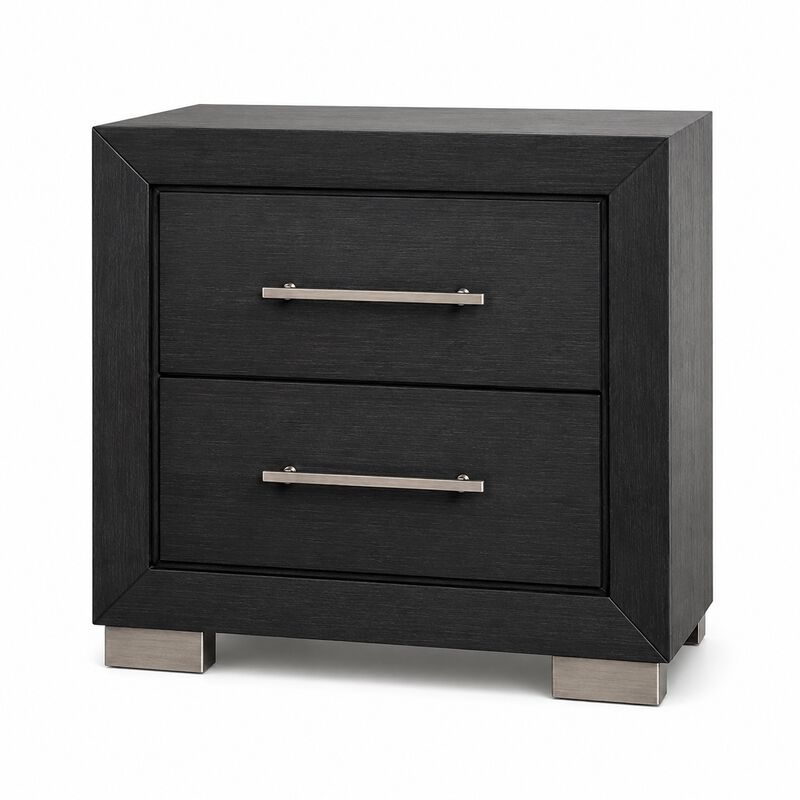 Ashen 4 Piece Queen Bedroom Set, LED Headboard and USB Ports, Black image number 3