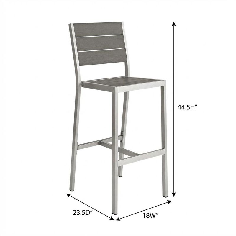 Aluminum Outdoor Bar Stool With Backrest And Lightweight Design image number 3