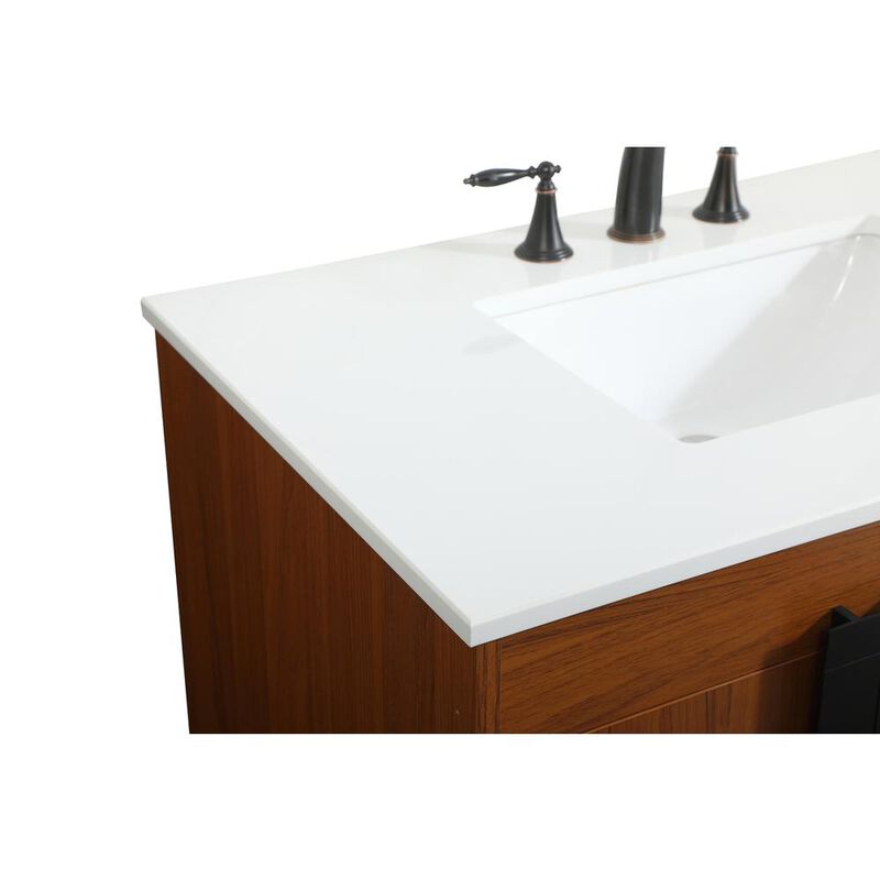Elegant Kitchen and Bath 36 inch Single bathroom vanity in teak
