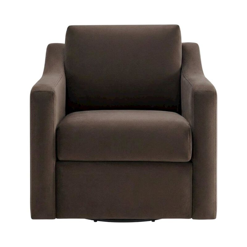 Performance Velvet Swivel Accent Armchair for Living Room, Bedroom, Chocolate image number 0