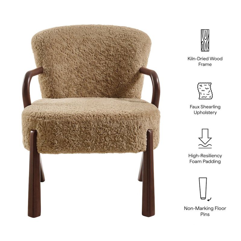 Arden Faux Shearling Accent Armchair image number 2