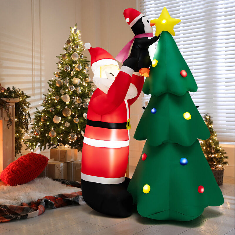 Inflatable Christmas Tree and Santa Claus with LED and Air Blower