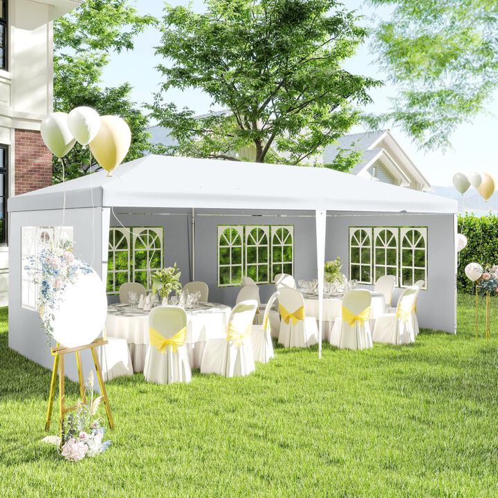 Hivvago 20x10 Outdoor Party Tent with Window Sidewalls