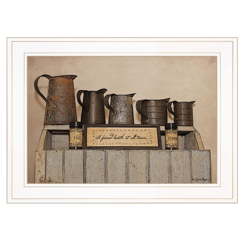 HomeRoots A Friend Loveth at All Time 2 White Framed Print Wall Art image number 0