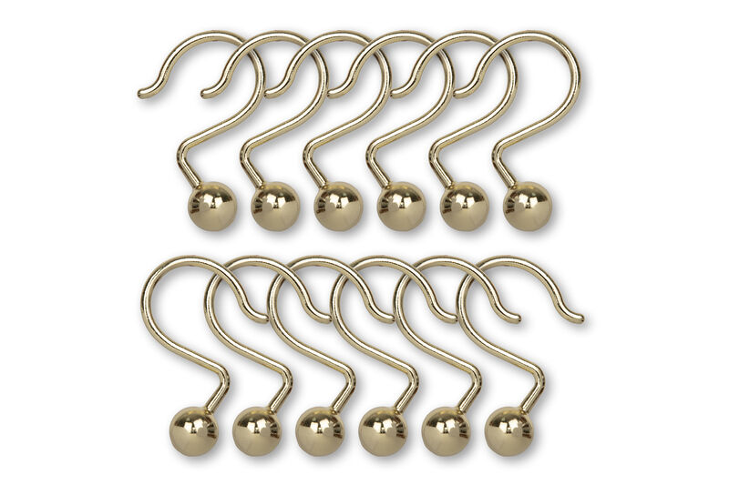 Metal Shower Curtain Hooks, Set of 12 image number 3