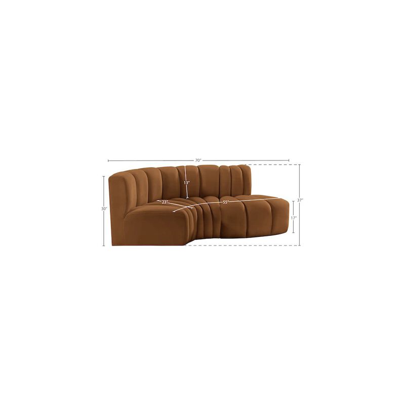 Meridian Furniture Arc Saddle Velvet Modular Sofa