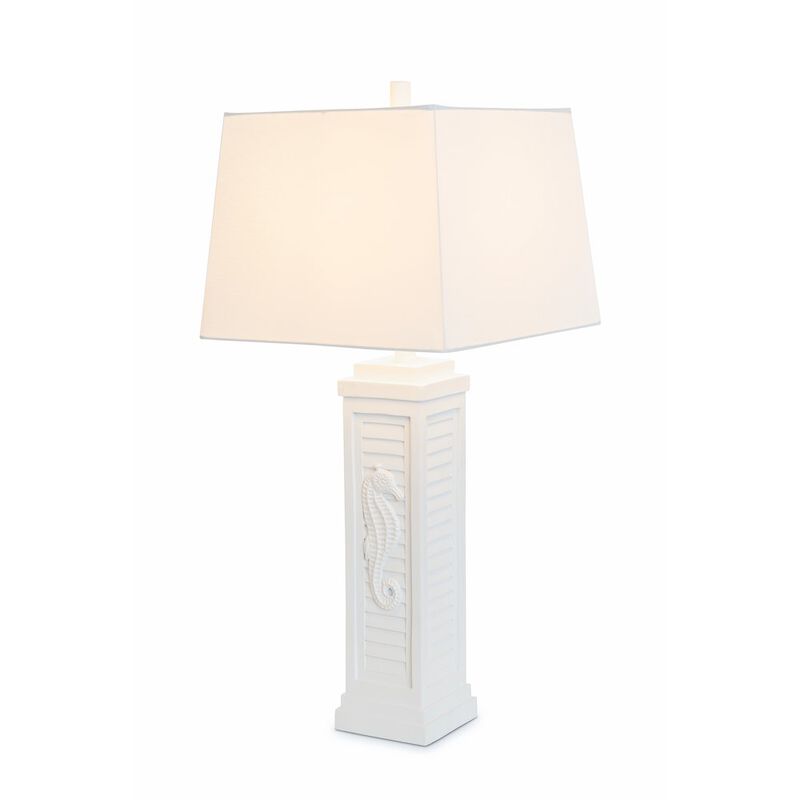 Lux Lighting Sea Horse Shutter 32 Shutter Lamp w/USB Bright White, (Set of 2)