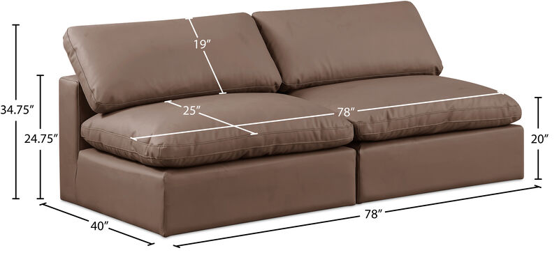Meridian Furniture Comfy Brown Vegan Leather Modular Sofa image number 8