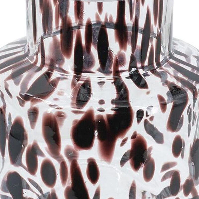 HomeRoots 8" Amber And Clear Abstract Glass Cylinder Table Vase image number 3