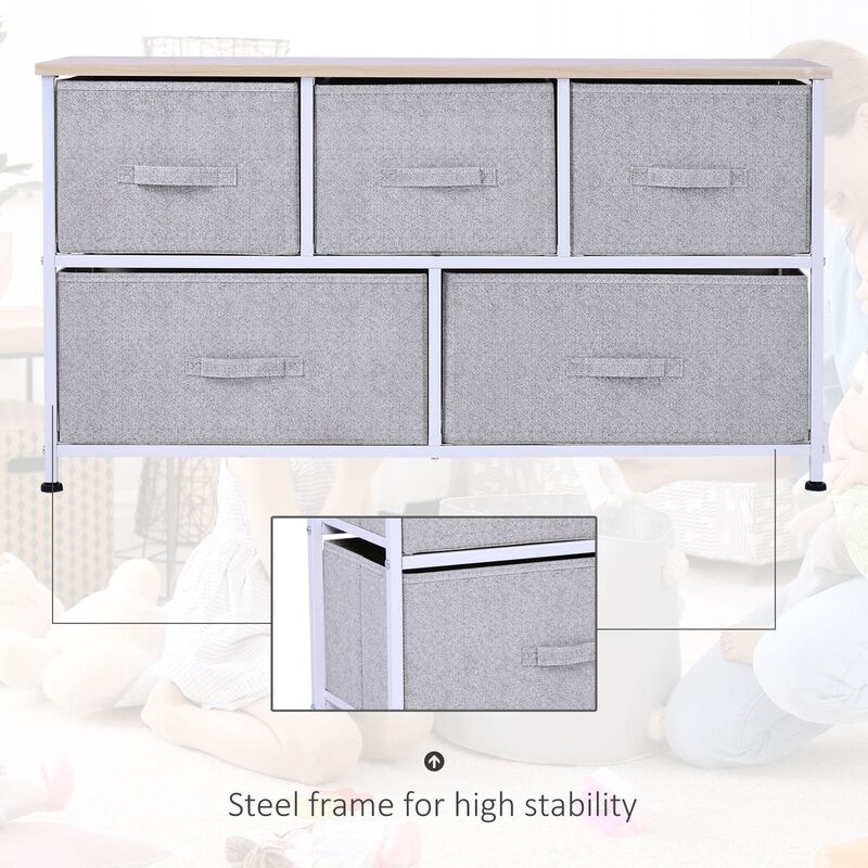 Fabric Storage Solution: 40L 5-Drawer Cube Dresser for Bedroom
