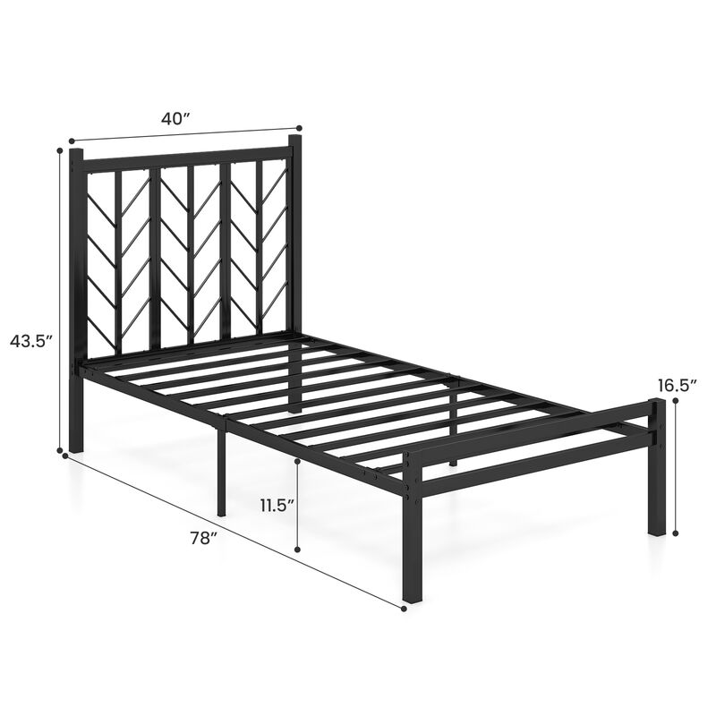 Metal Frame Platform Bed with Headboard, Sturdy and Stylish Design for Maximum Support and Comfort