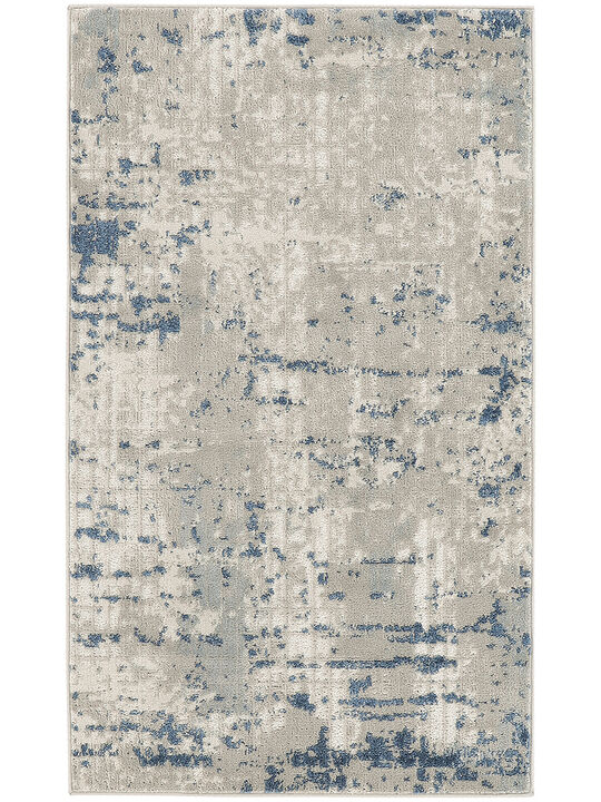 Quarry QUA01 Ivory/Gray/Blue 3' x 5' Rug