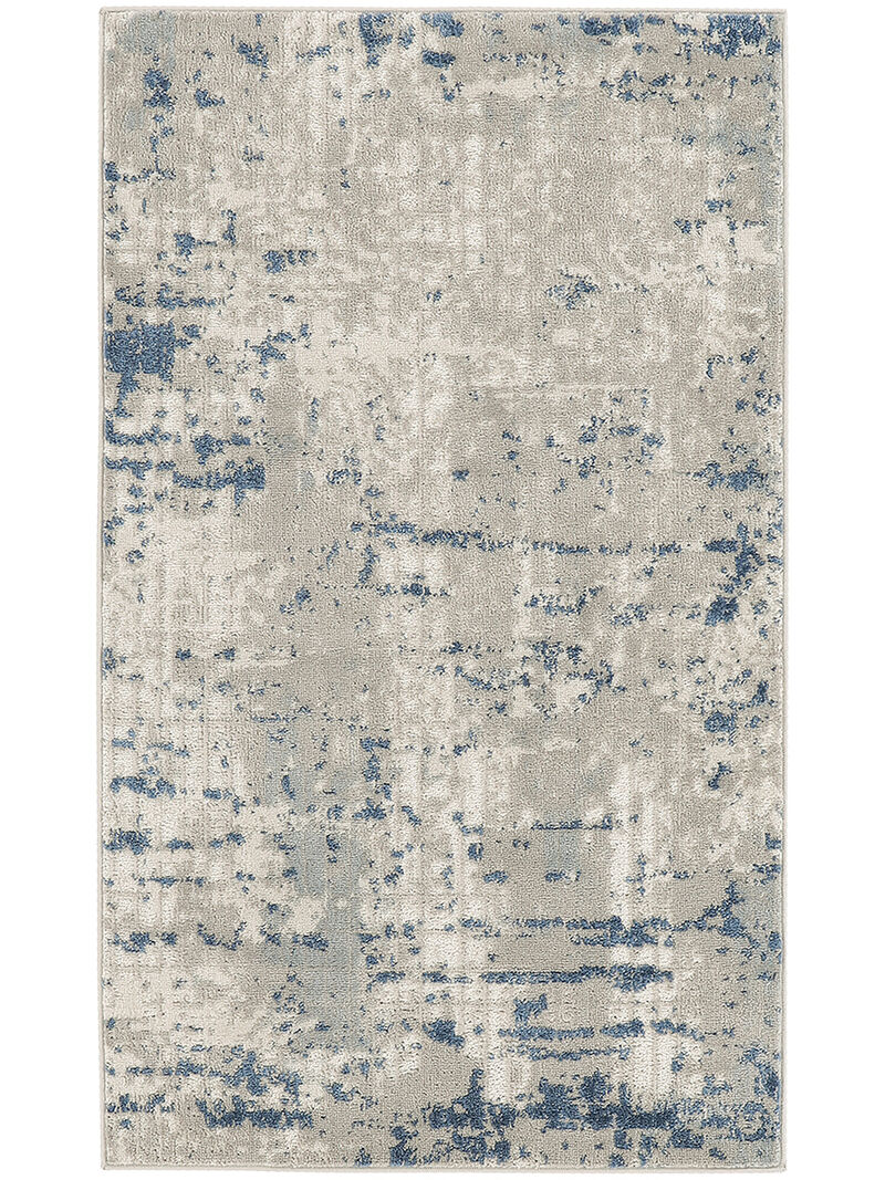 Quarry QUA01 Ivory/Gray/Blue 3' x 5' Rug