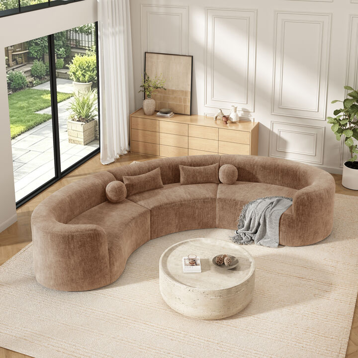 Merax Modular Sectional Sofa with Tool-Free Vacuum Compression, Chenille Fabric