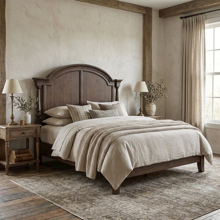 Liberty Furniture Cherry King Poster Bed Headboard Wood Construction Traditional Style
