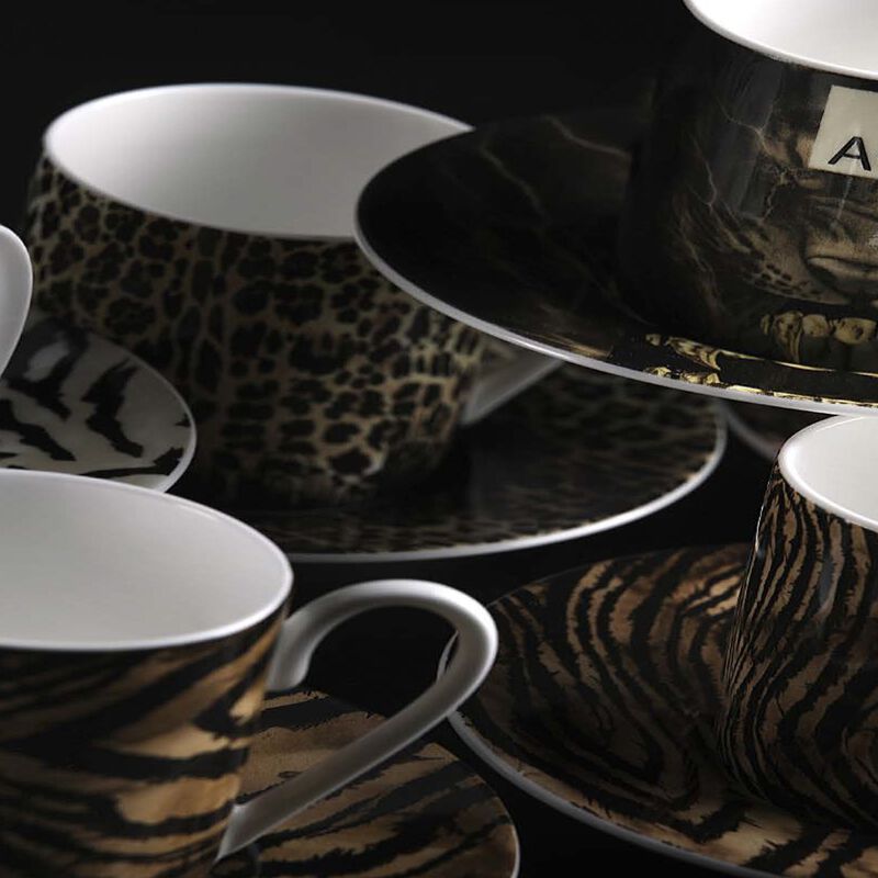 Coffee Cup & Saucer AFRICA ZIMBABWE AND DJERBA Set of 2 in Luxury Box  diam. 2.3", H 2.5", Cap. 4 oz, Saucer diam. 4.75" image number 2