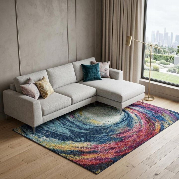 HomeRoots Abstract Non Skid Area Rug