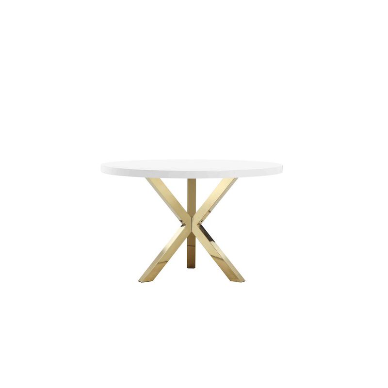 Pangea Home Gold Remi Dining Table White & Gold Combo