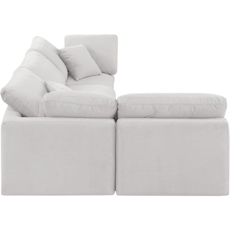 Meridian Furniture Indulge Cream Velvet Modular Sectional