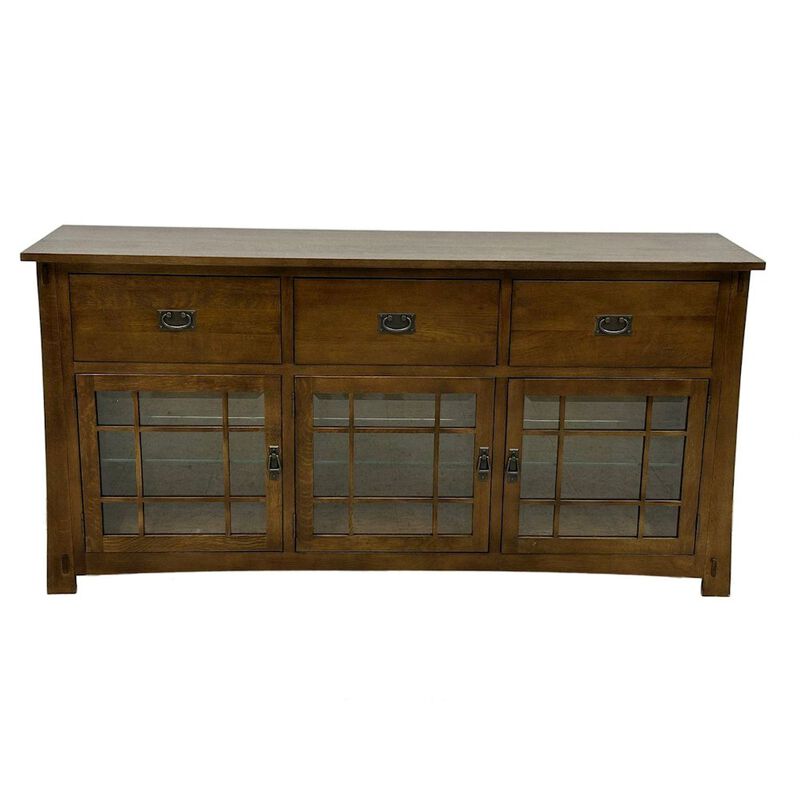 Crafters and Weavers Craftsman Style Quarter Sawn Oak Sideboard - 72 - Walnut