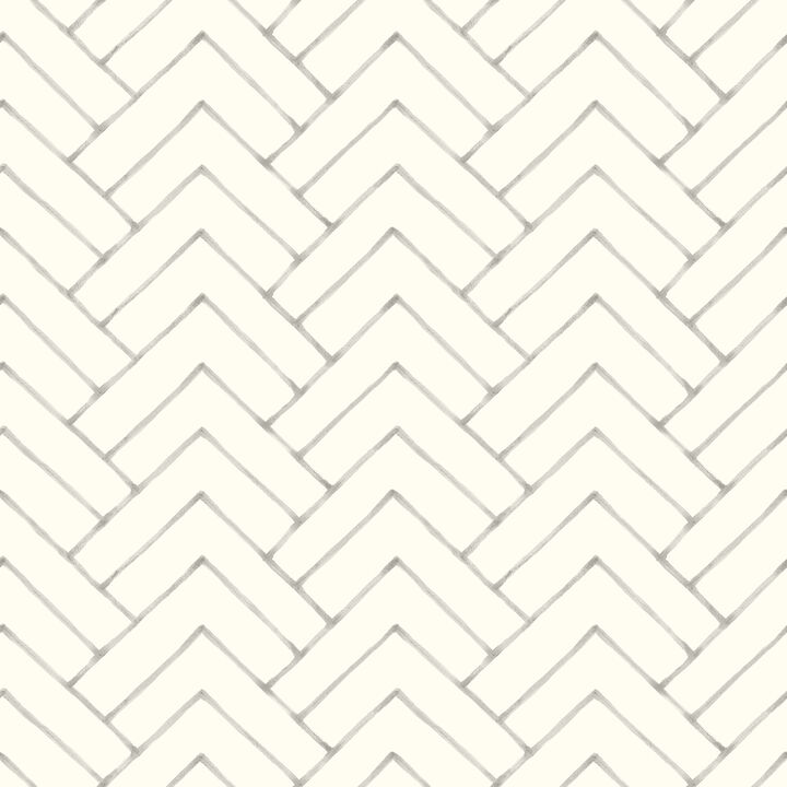 Oswin Grey Tiered Herringbone Wallpaper (Set of 2)