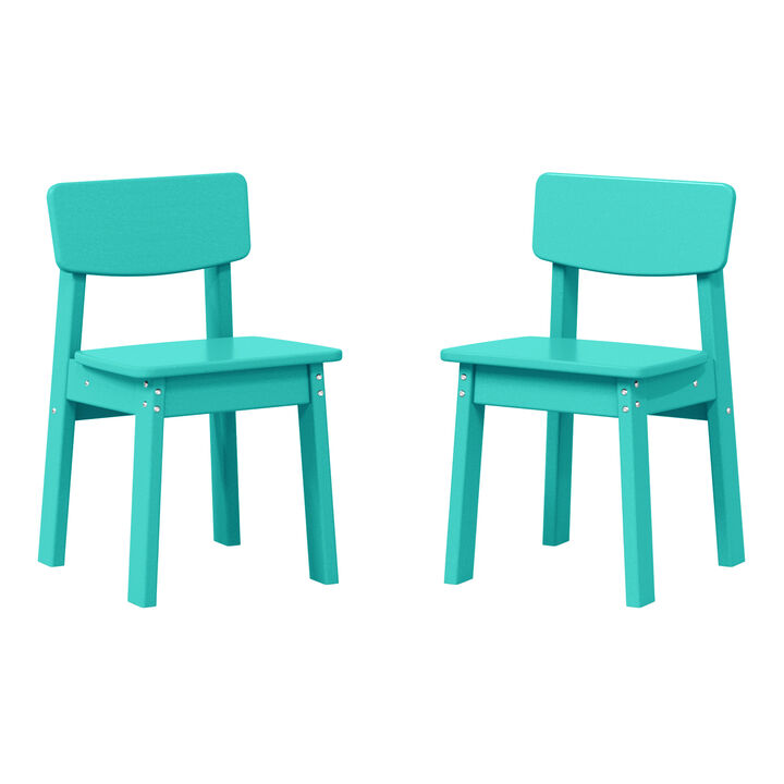 WestinTrends Outdoor HDPE Kids Modern Plastic Toddler Dining Chairs ((Set of 2))