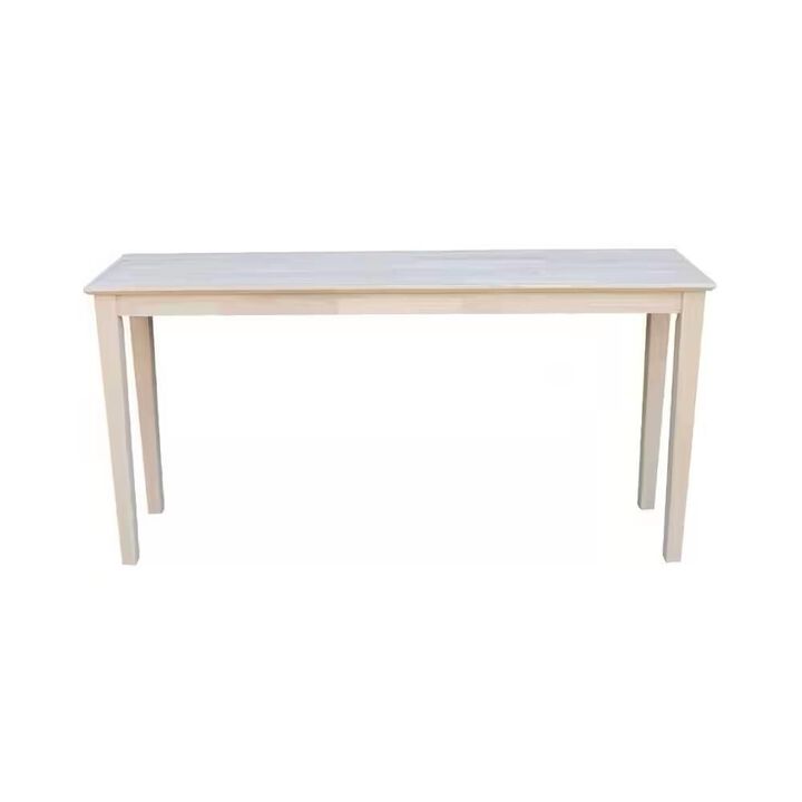 Hivvago Unfinished Solid Wood 5-ft. Farmhouse Console Sofa Table