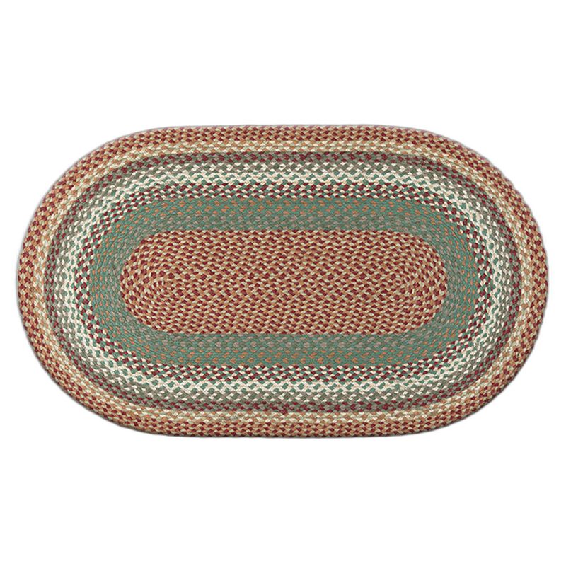 Earth Rugs C-413 Buttermilk Cranberry Oval Braided Rug 27 X 45 image number 0