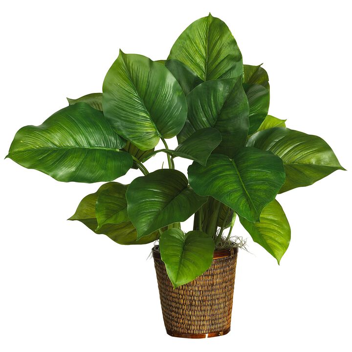 HomPlanti 29" Large Leaf Philodendron Silk Plant (Real Touch)