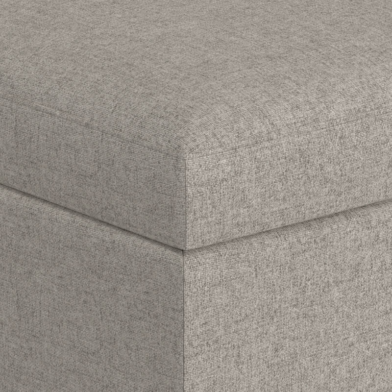 Owen Coffee Table Storage Ottoman in Cloud Grey Polyester Fabric