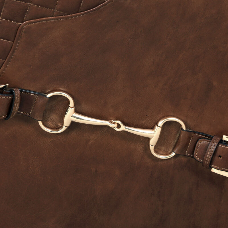 Pasargad Home Vicenza Top Grain Leather Wing Chair, Brown image number 6