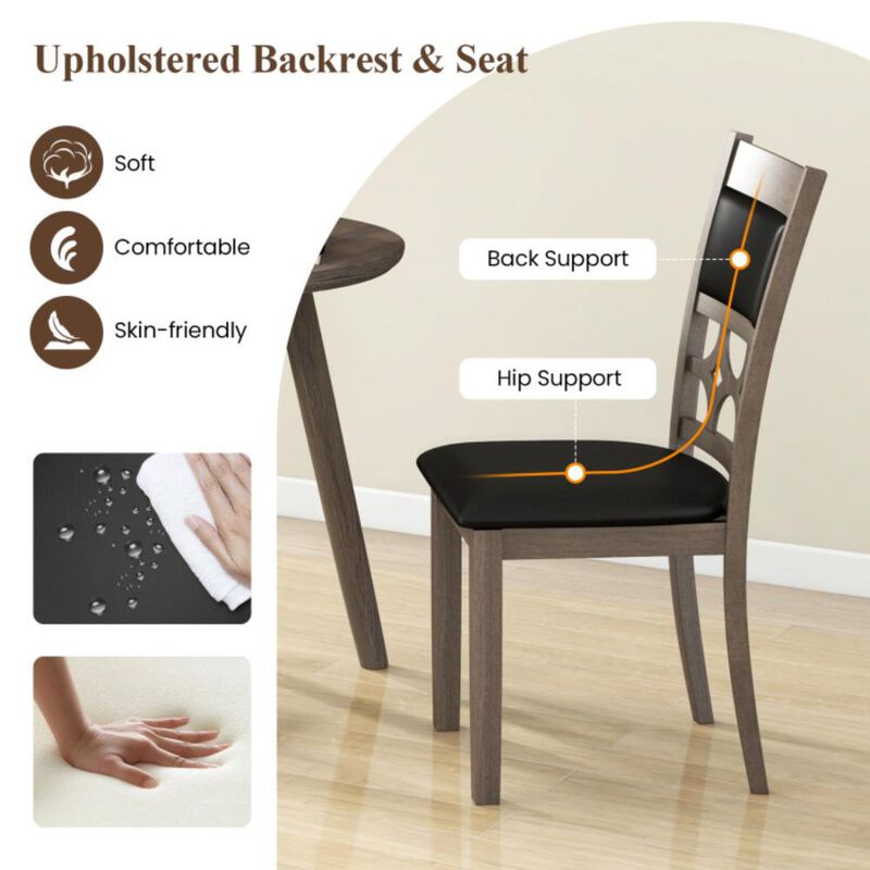 Hivvago Upholstered Dining Chair Set of 2 with Padded Backrest and Seat