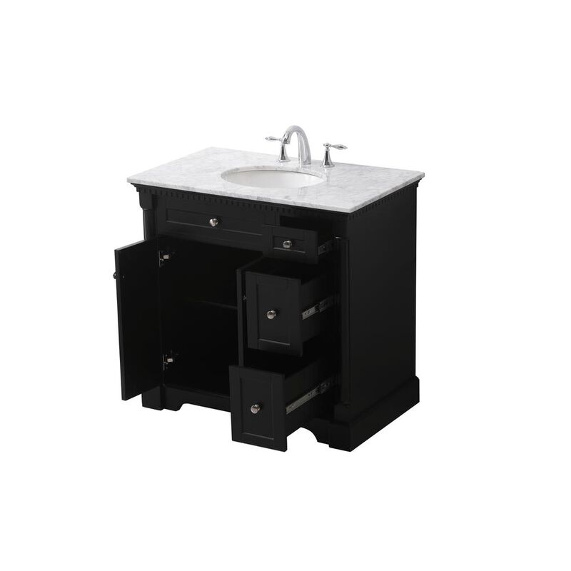 Elegant Kitchen and Bath 36 inch Single bathroom vanity set in black