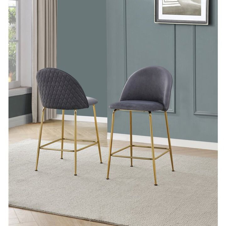 Best Quality Furniture Dark grey counter height chairs (Set of 2)