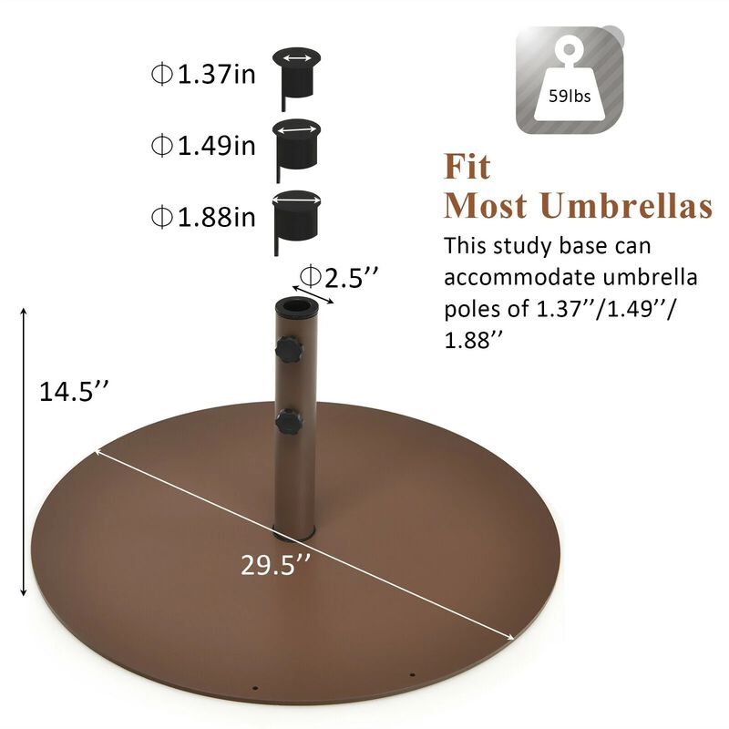 Mondawe 29.5 Inch Outdoor Steel Umbrella Base Stand for Backyard and Poolside