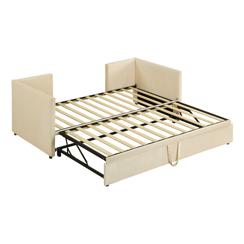 Merax Upholstered Daybed with Pop Up Trundle