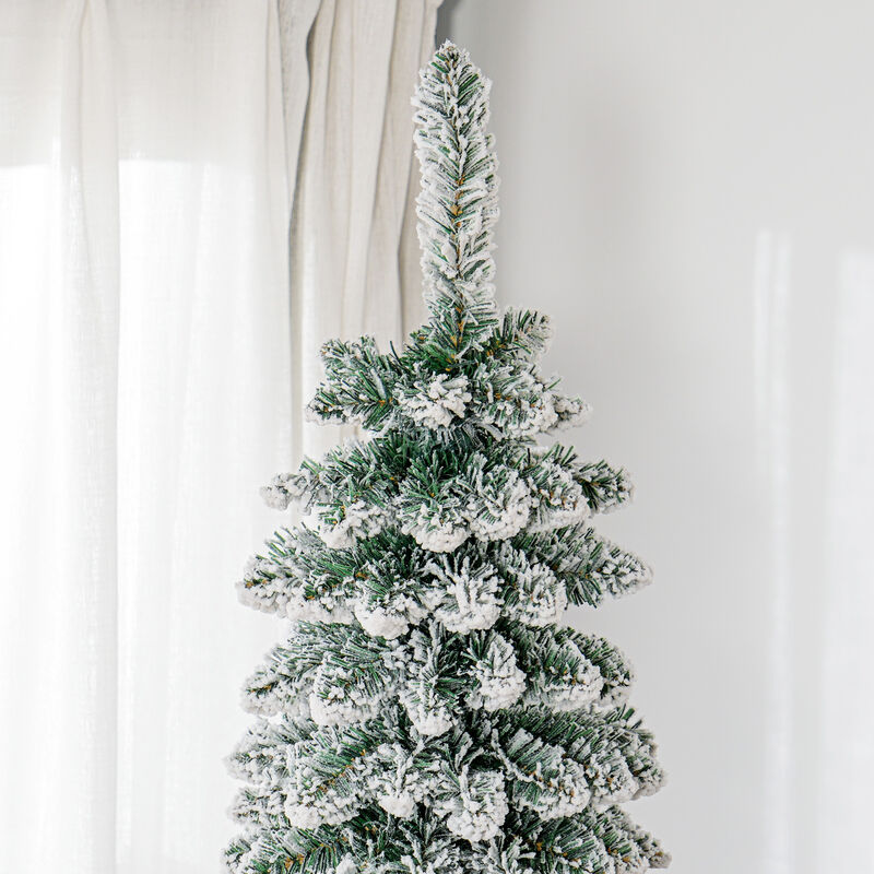 BreeBe 8FT Slim Artificial Christmas Tree with Realistic Branches image number 7