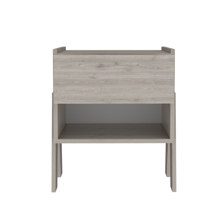 HomeRoots 22" Gray Wood One Drawer Nightstand