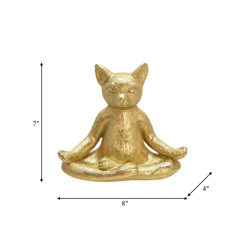 Yoga Cat Solid Sculpture