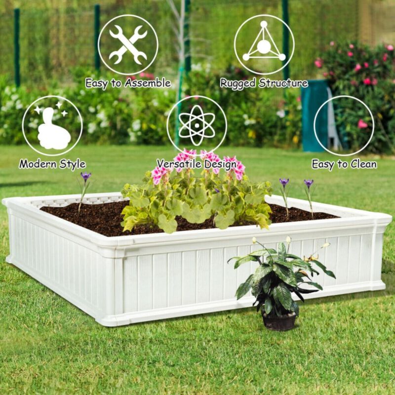 Hivvago 48 Inch Raised Garden Bed Planter for Flower Vegetables Patio