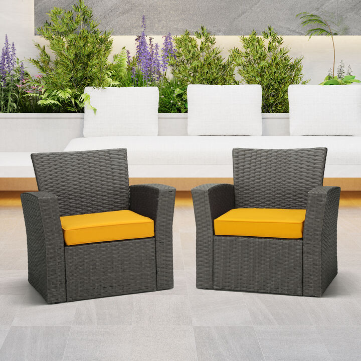 WestinTrends Outdoor Patio Furniture Seat Chair Square Cushions Set of 2, 20" x 19"