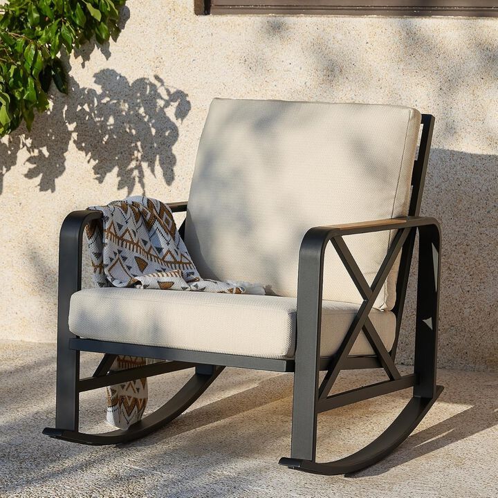 Tribesigns Metal Patio Rocking Chair Outdoor Furniture