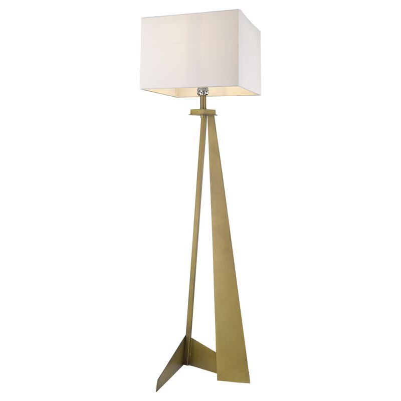 Hivvago 60" Floor Lamp With White Fabric Novelty Shade