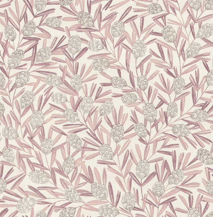 Zulma Pink Decorative Botanical Wallpaper