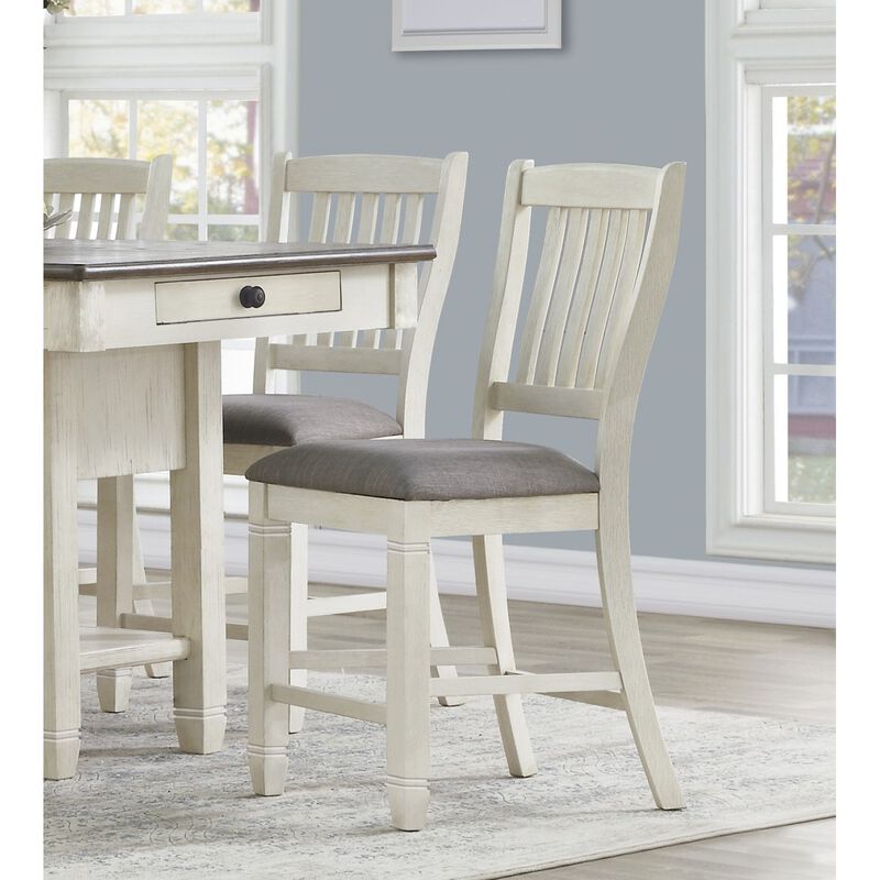 Streamdale 2 Antique White Finish Wood Counter Height Chairs image number 3