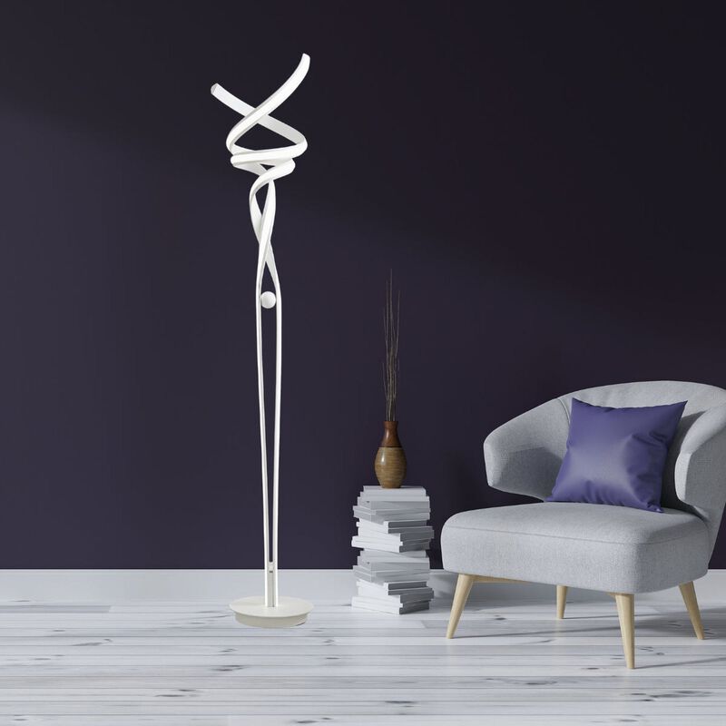 Munich Floor Lamp White Metal Dimmable Integrated LED
