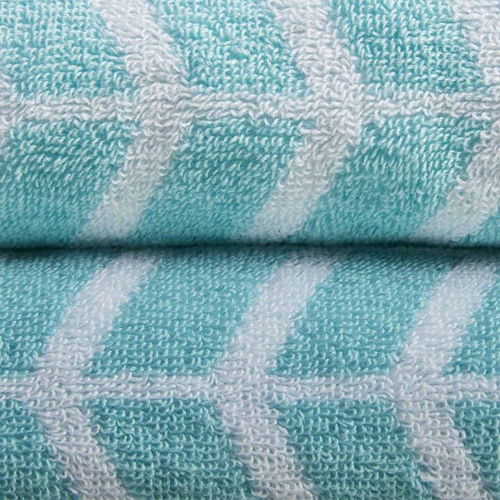Gracie Mills Basil 6-Piece Reversible Geometric Cotton Jacquard Bath Towel Set