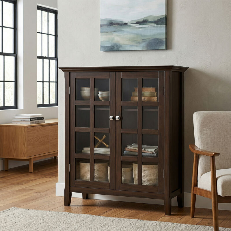 Acadian 39 inch Wide Solid Wood Transitional Storage Cabinet in Brunette Brown image number 2